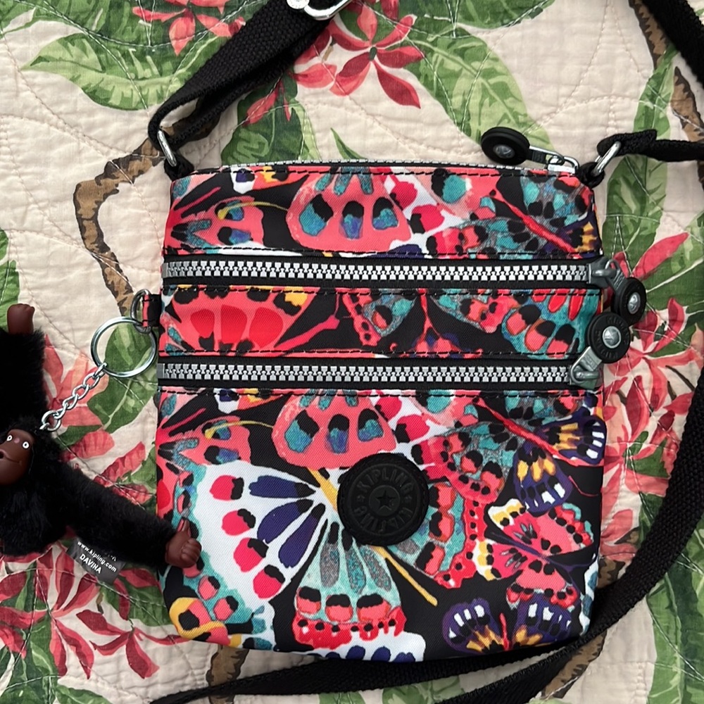 Kipling Small Multiple Zippered Pockets Crossbody… - image 5